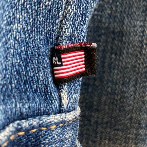 Ralph Lauren Polo Jeans Distressed Rocker Denim Trucker Ripped Y2K Jean Jacket-M - Picture 7 of 14